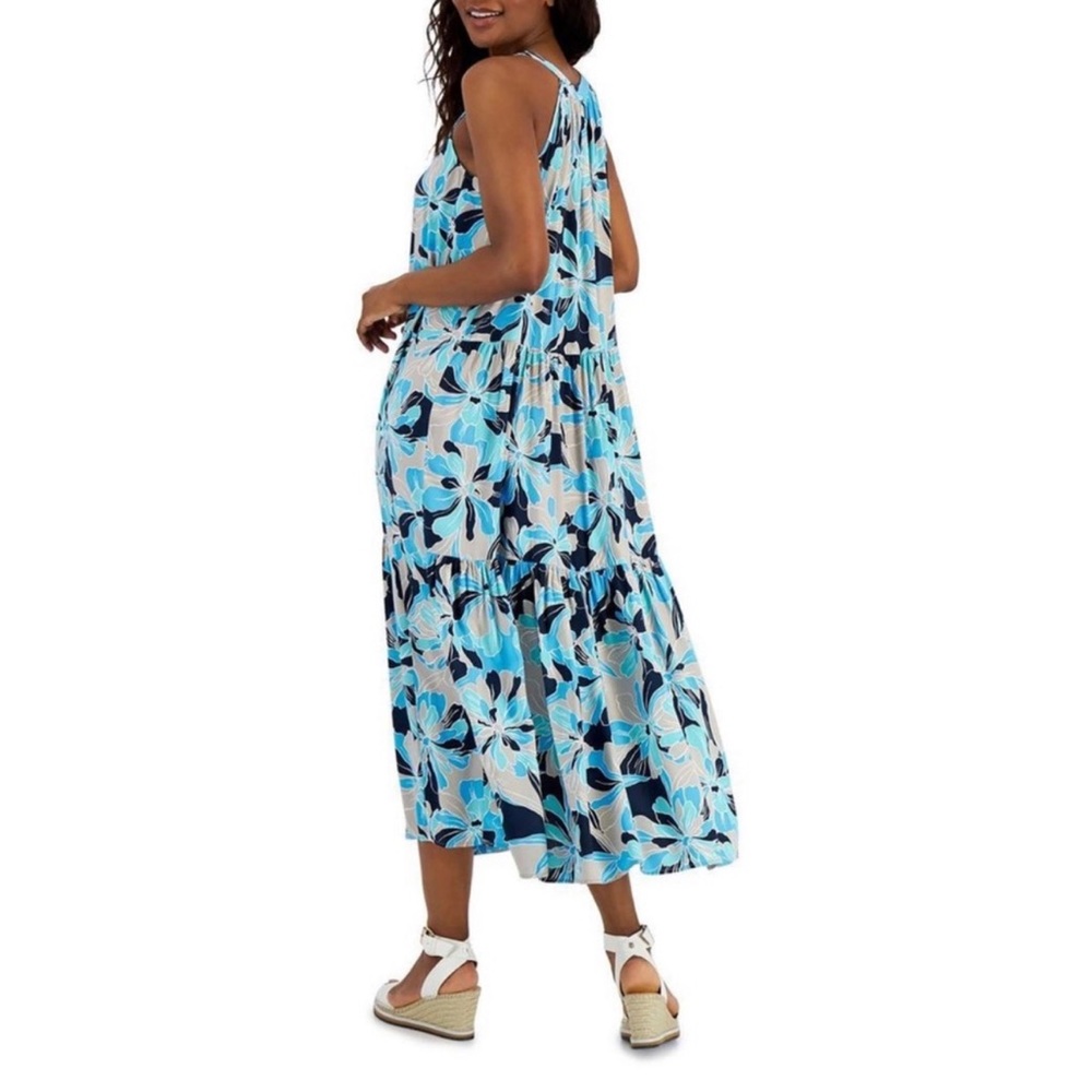 Tommy Hilfiger Women's Floral Print Halter Maxi Dress. - Picture 3 of 4